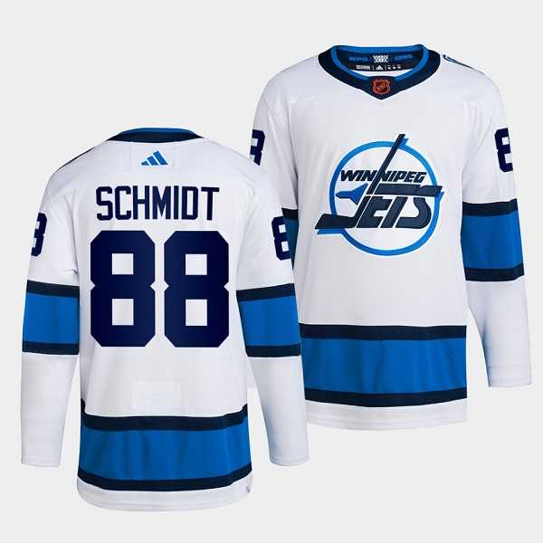 Mens Winnipeg Jets #88 Nate Schmidt White 2022 Reverse Retro Stitched Jersey Dzhi